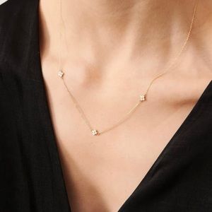 Gelin genuine diamond, flower necklace 14k white gold, H Color, SI Clarity